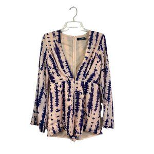 Missguided Women's Flare Sleeve Tie-Dye Romper